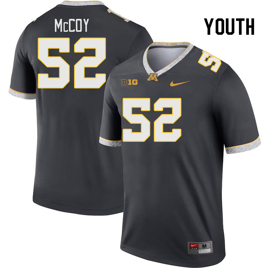 Youth #52 Luther McCoy Minnesota Golden Gophers College Football Jerseys Stitched-Charcoal - Click Image to Close
